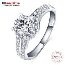 Wedding Diamond Inlay 925 Sterling Silver Jewelry Ring (SRI0002-B)